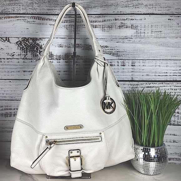 MICHAEL Michael Kors White Hobo Bag Boho Buckle Purse - Picture 1 of 12